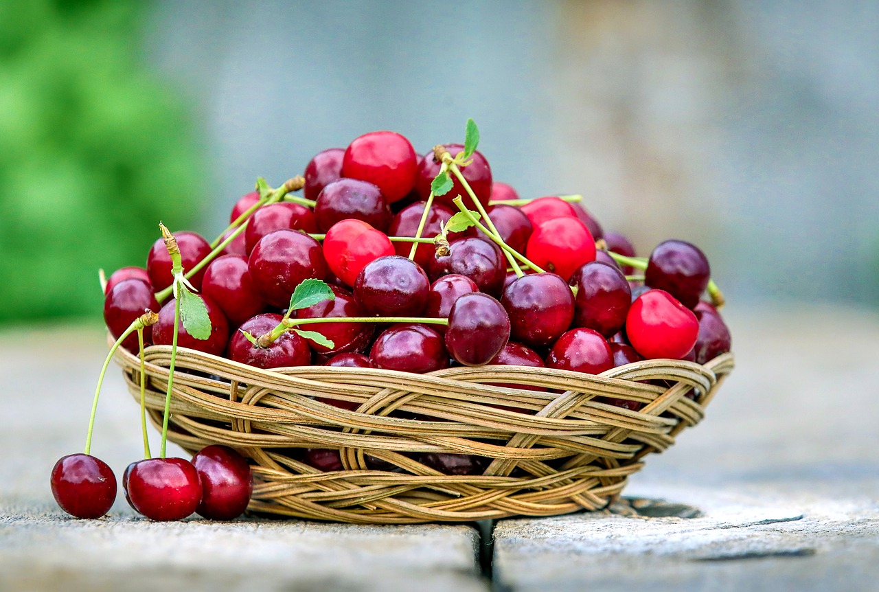 cherry basket berry free photo