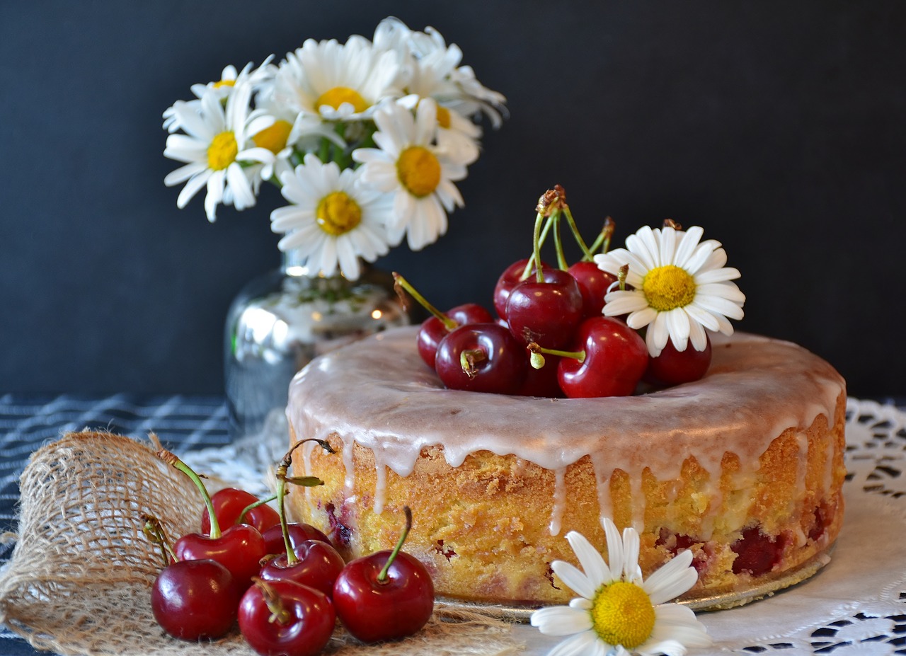 cherry pie cake cherries free photo