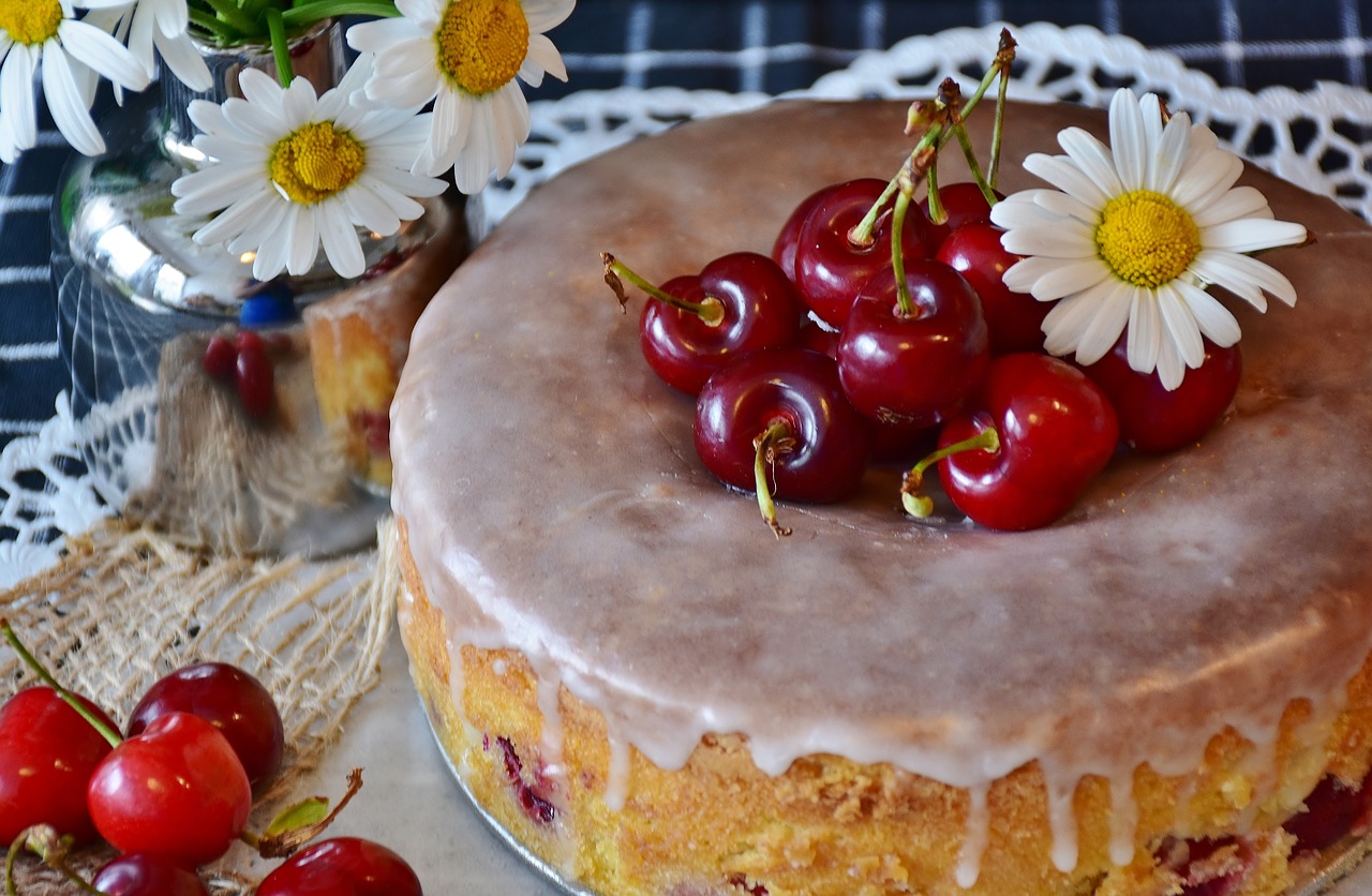 cherry pie cake cherries free photo