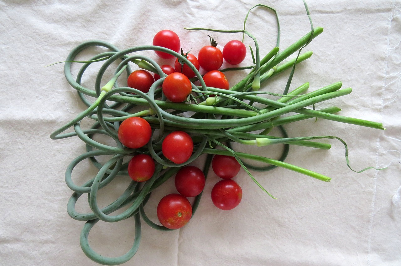 cherry tomato scapes vegetables free photo