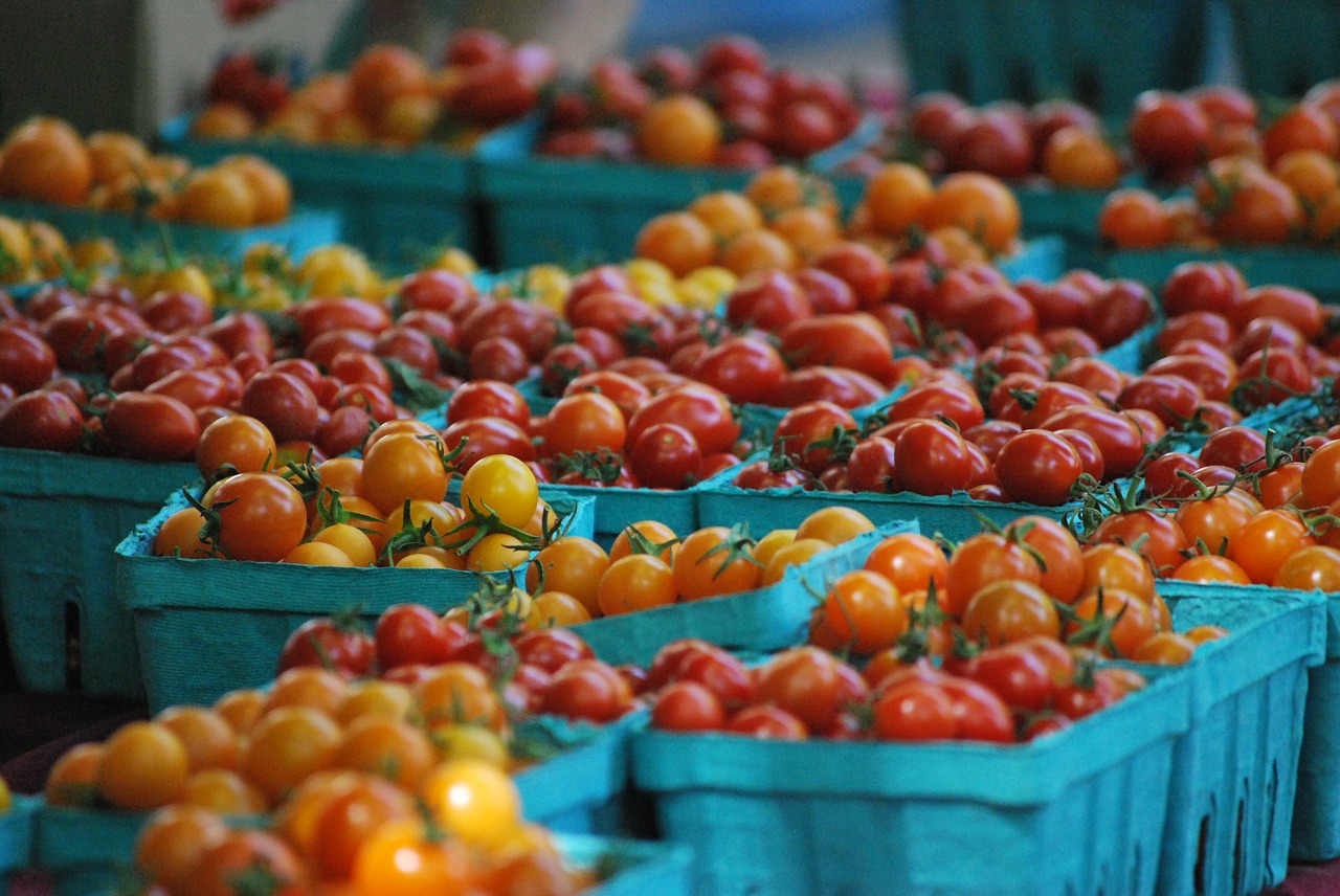 cherry tomatoes farmer market market free photo