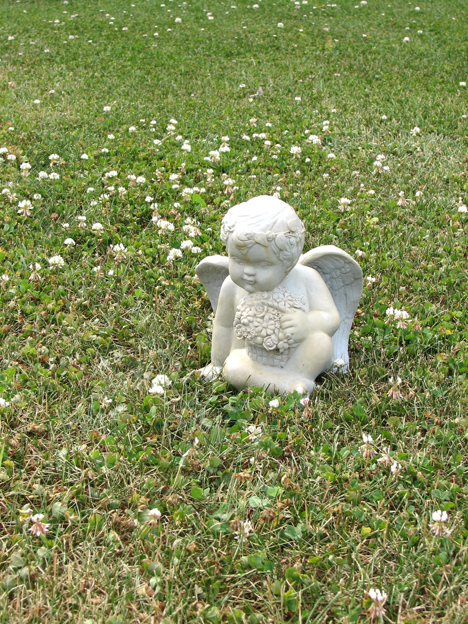 cherub ornament flowers free photo