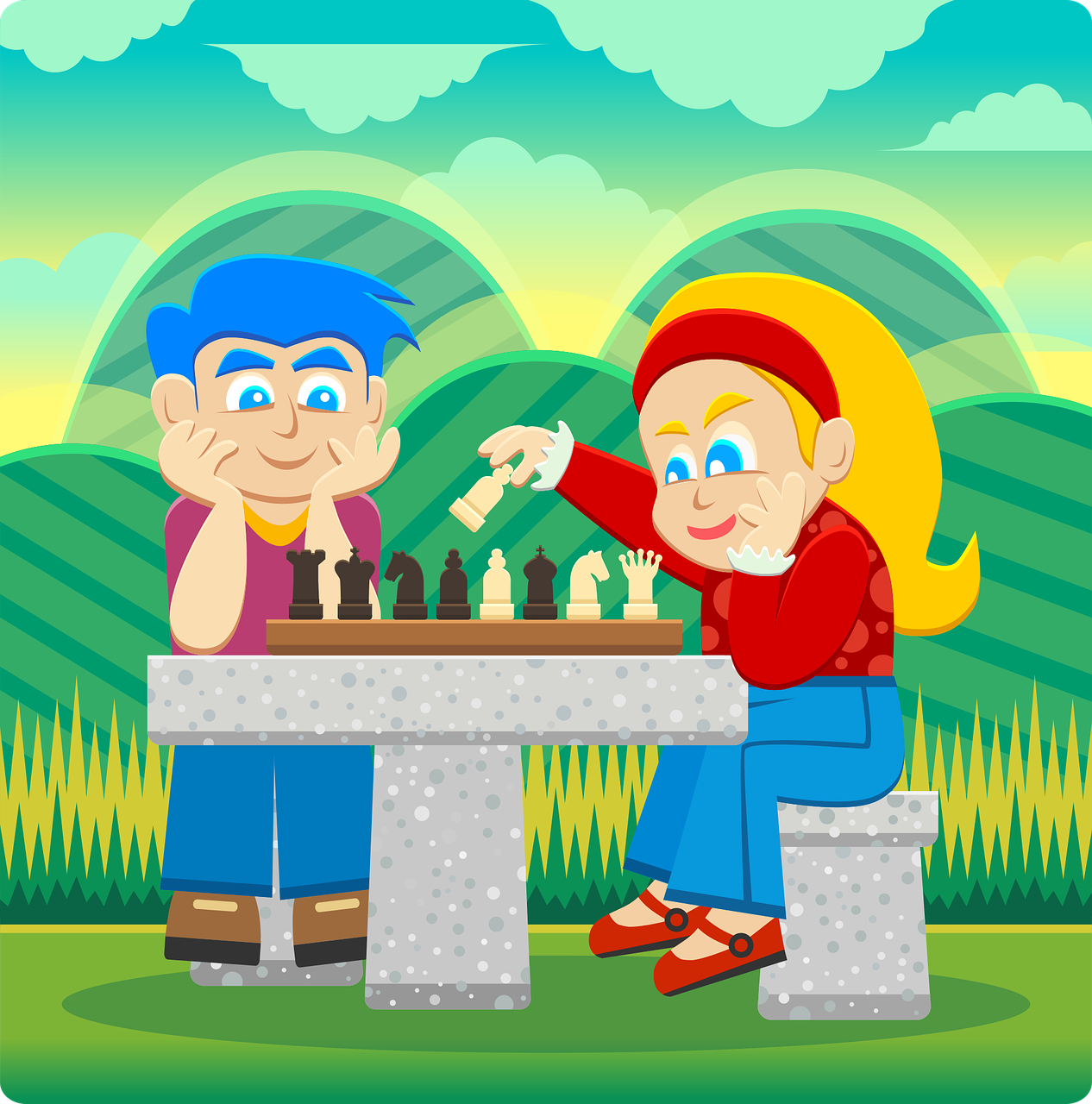 chess chess face off chess players free photo