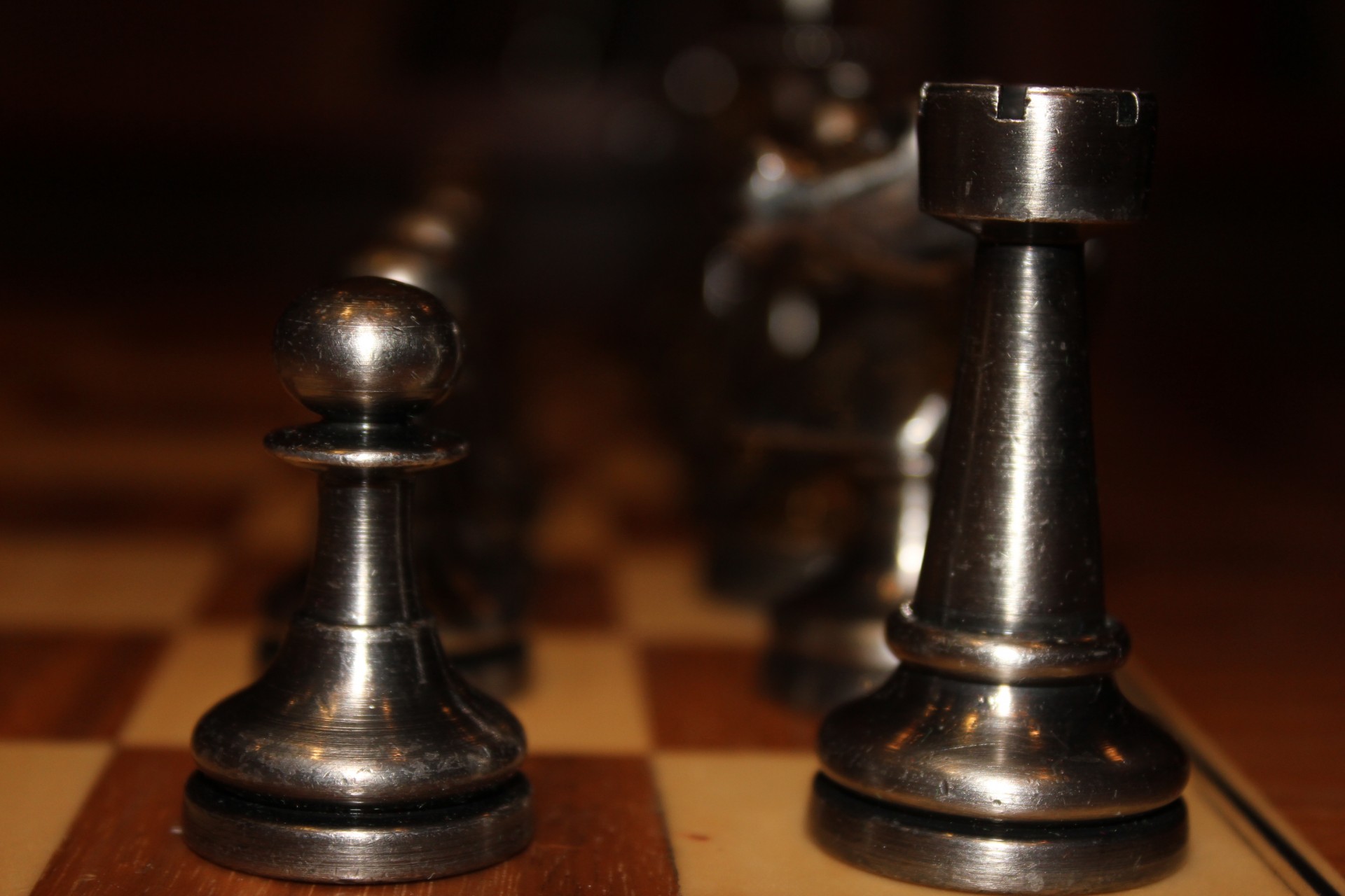 silver chess pieces free photo