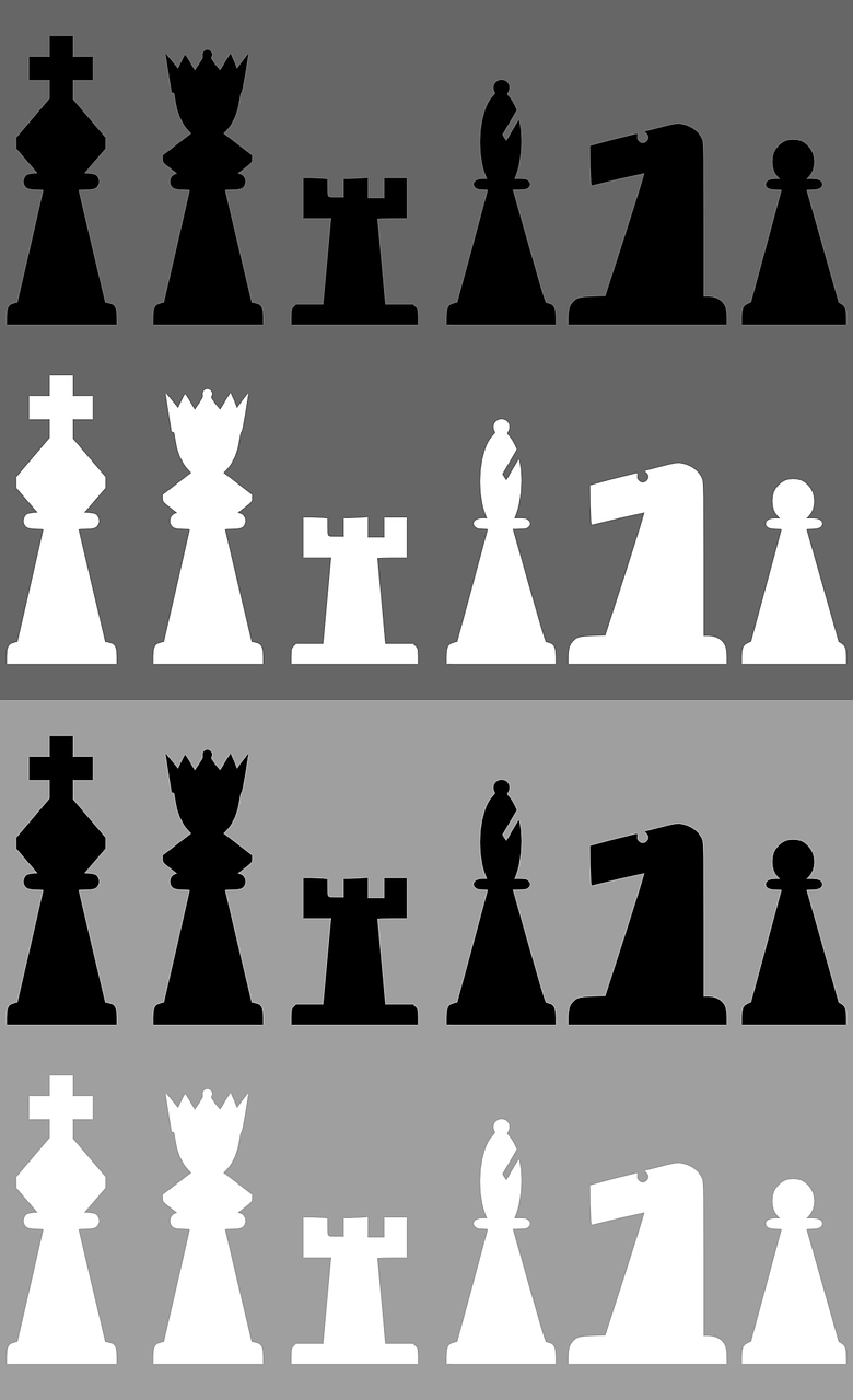 chess,meeples,black,white,king,queen,rook,pawn,bishop,knight,free vector graphics,free pictures, free photos, free images, royalty free, free illustrations, public domain