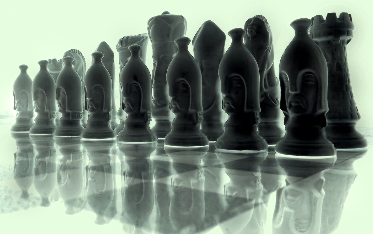 chess game black white chess pieces free photo