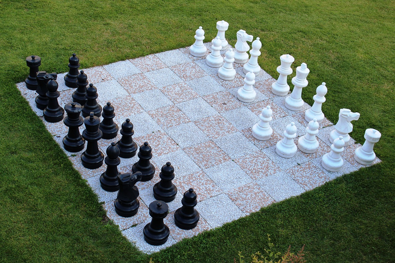 chess game garden chess chess pieces free photo