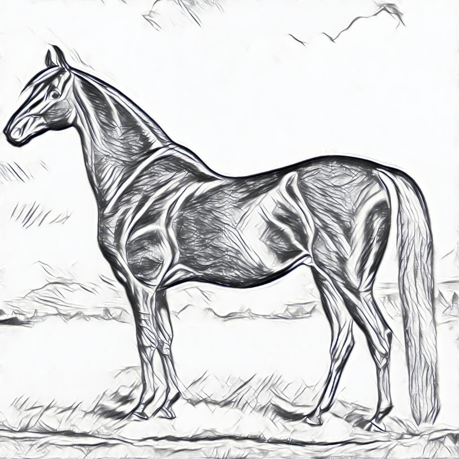 chestnut horse sketch free photo