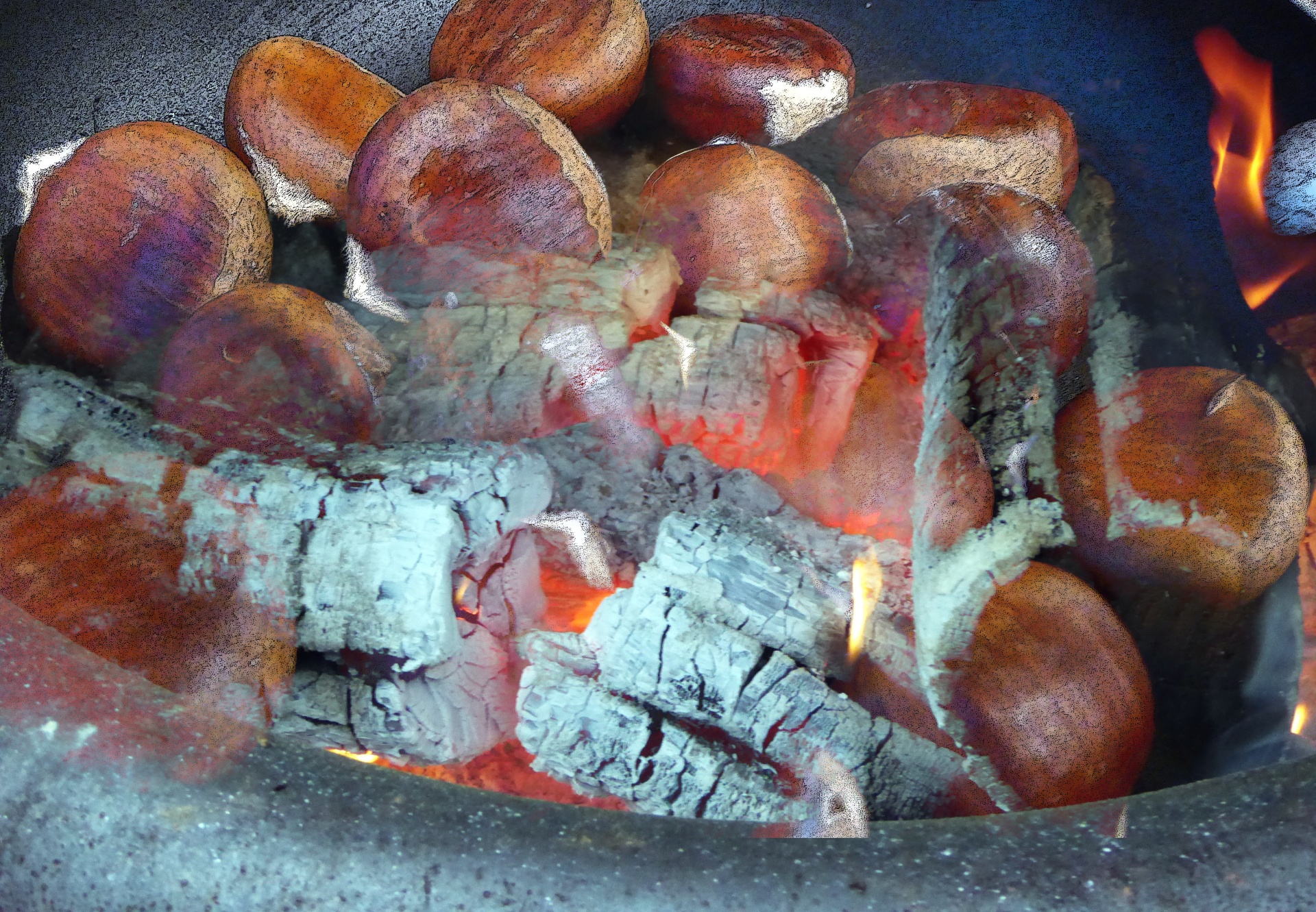 chestnuts roasted over open fire chestnuts christmas free photo