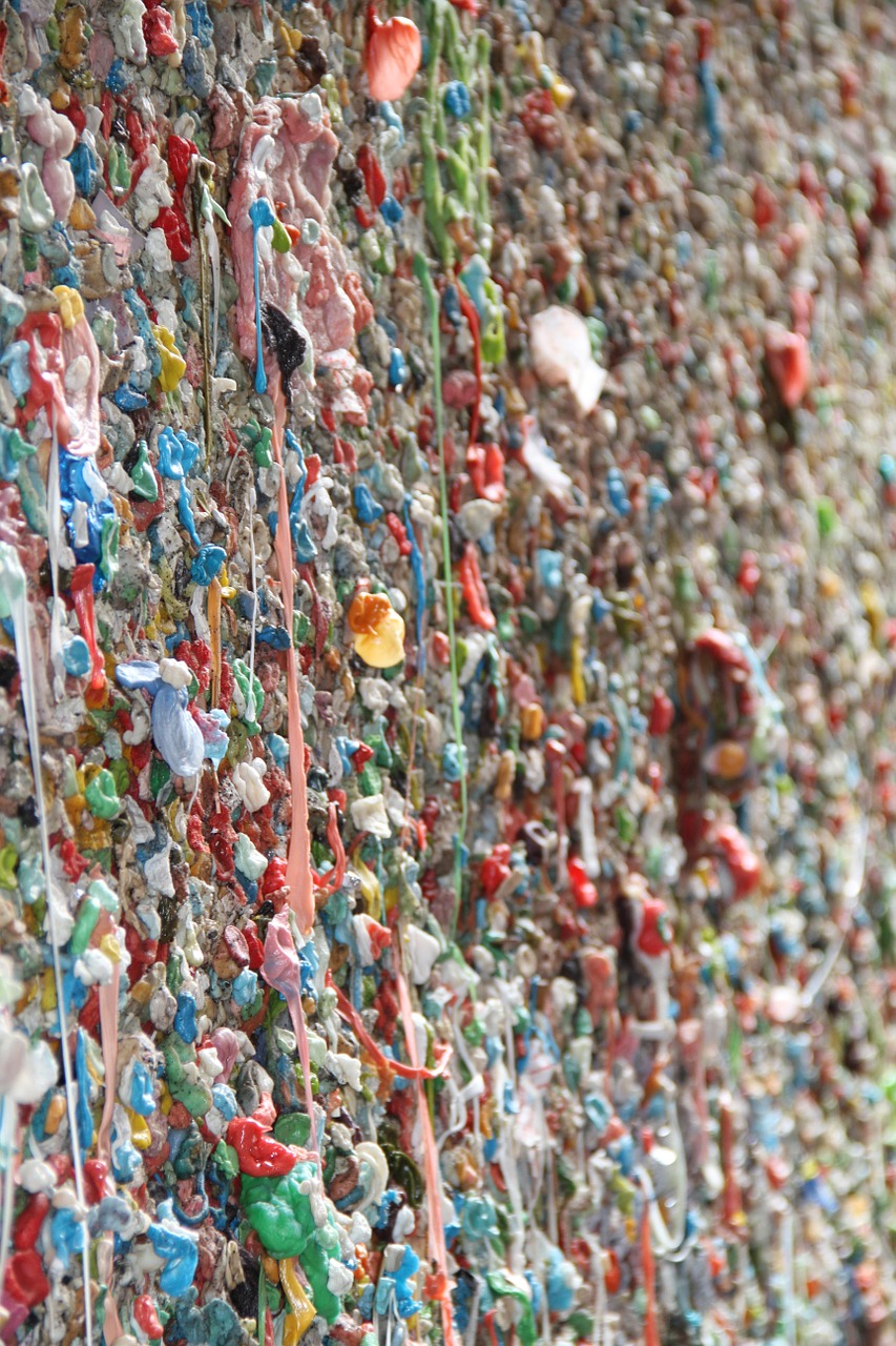 chewing gum wall glued free photo