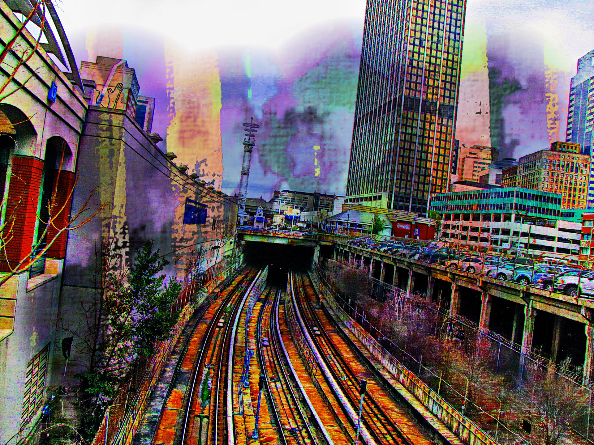 city abstract railroad free photo