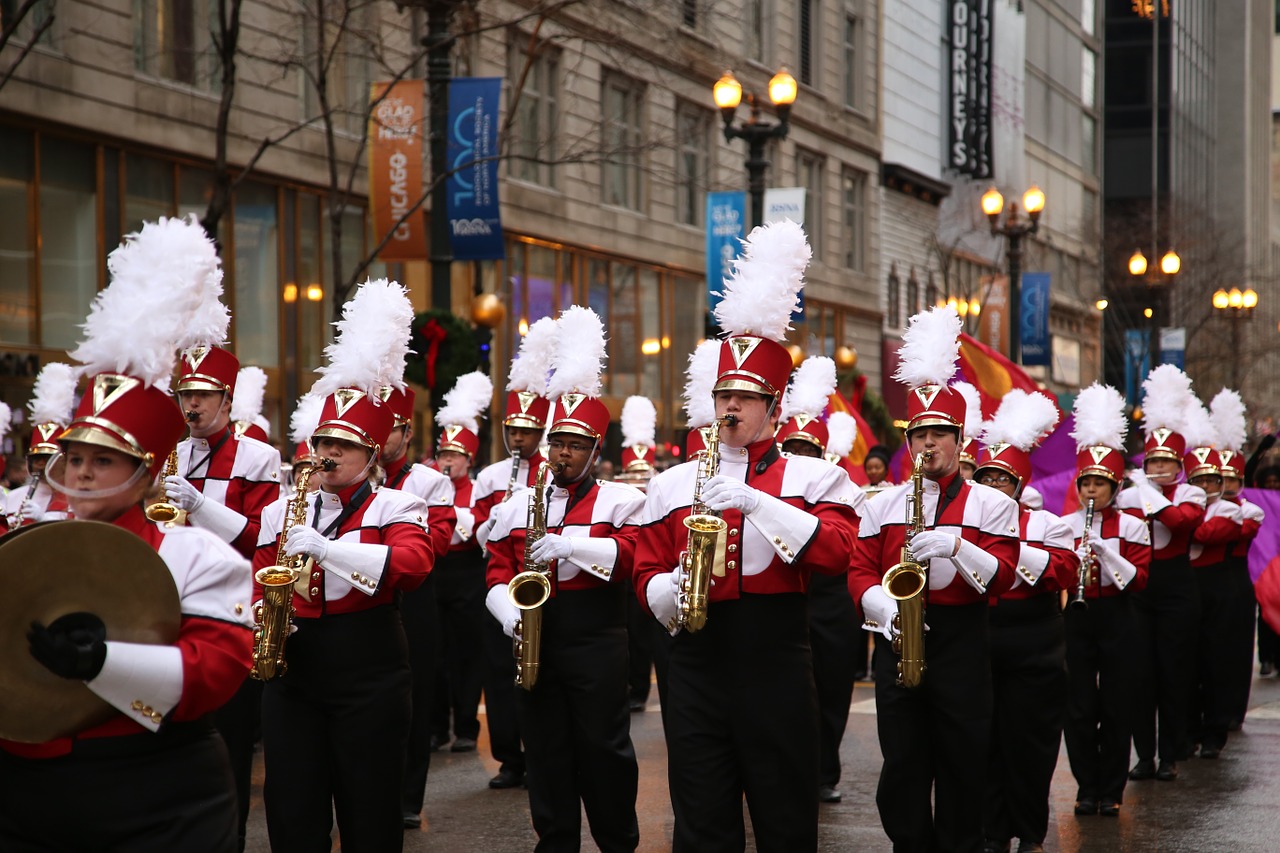 marching band chicago thanksgiving free photo