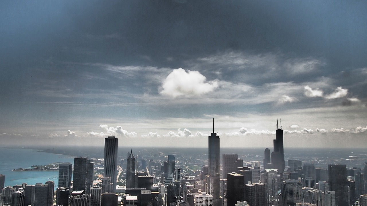 chicago skyline sky free photo