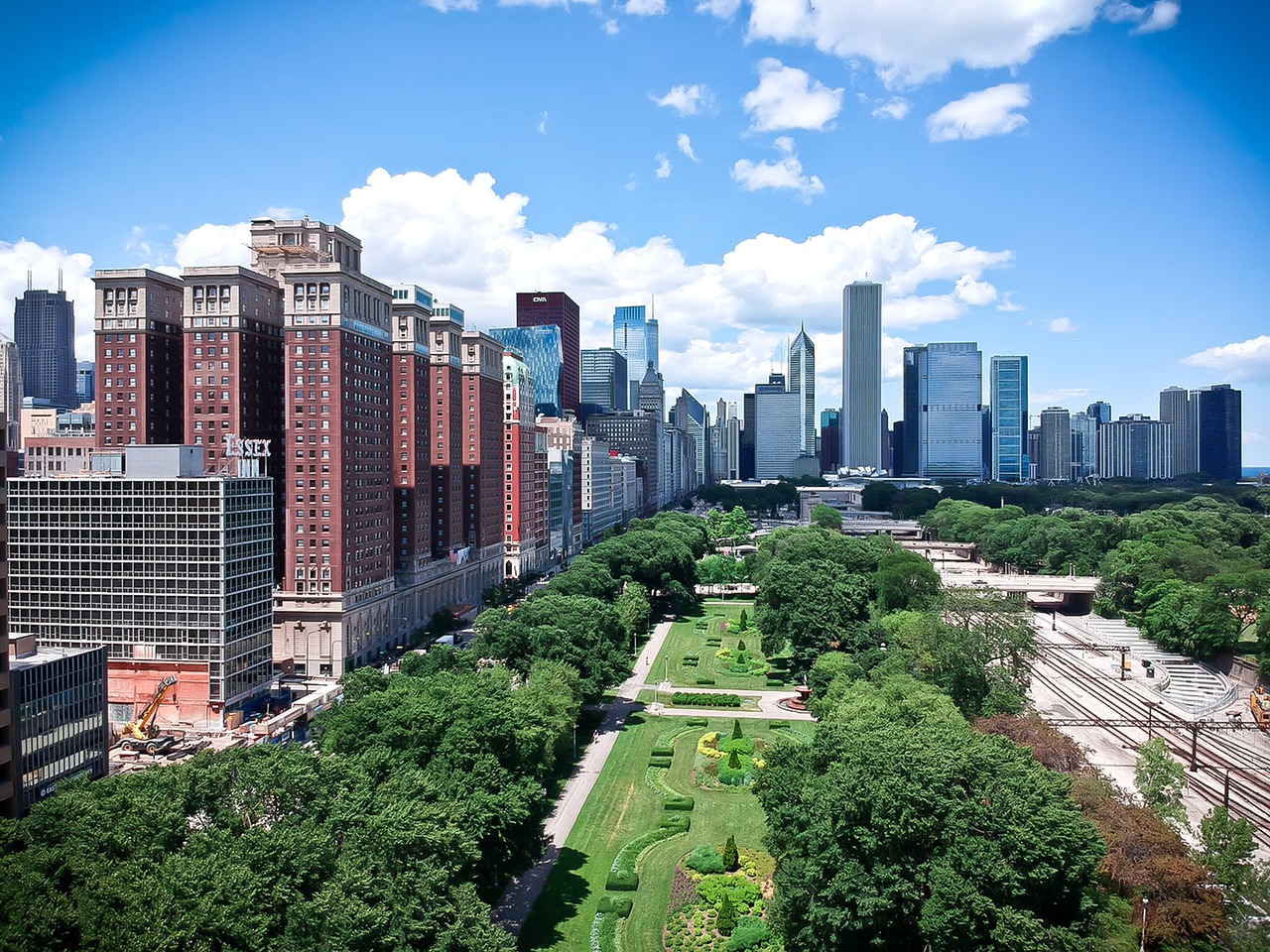 chicago drone aerial free photo