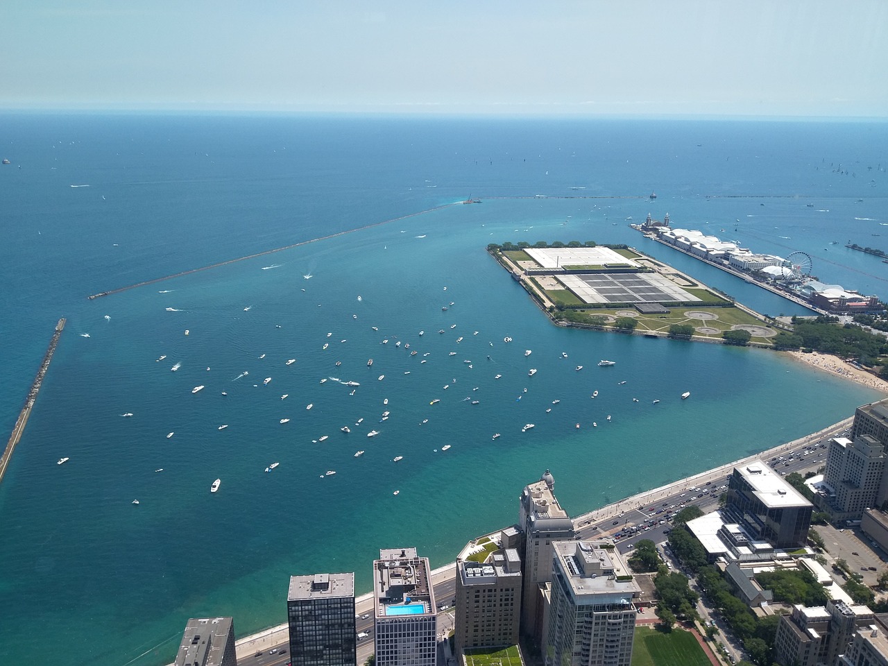 chicago navy pier lake free photo