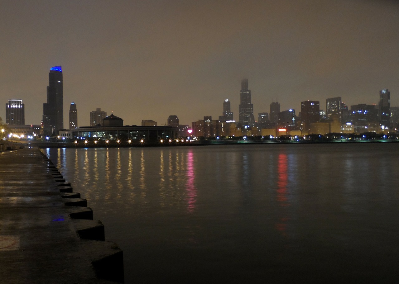 chicago night night image free photo
