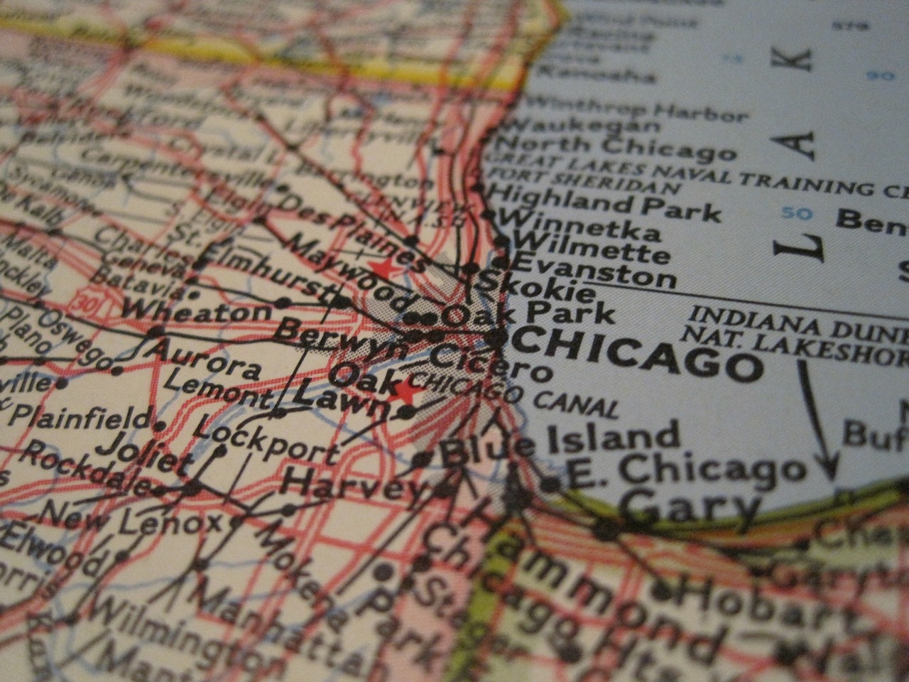 chicago map close-up free photo