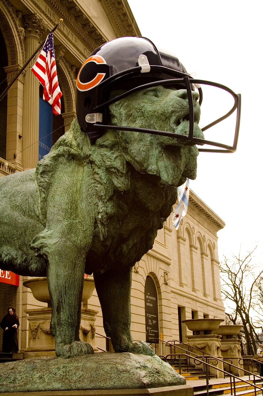 chicago bears art museum chicago bears helmet statue free photo
