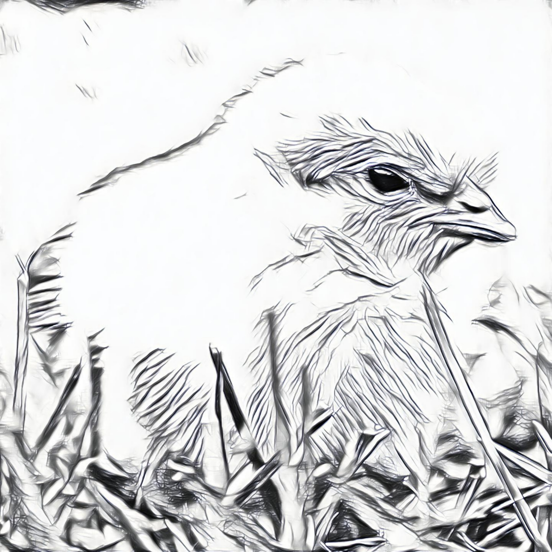 chick sketch black free photo