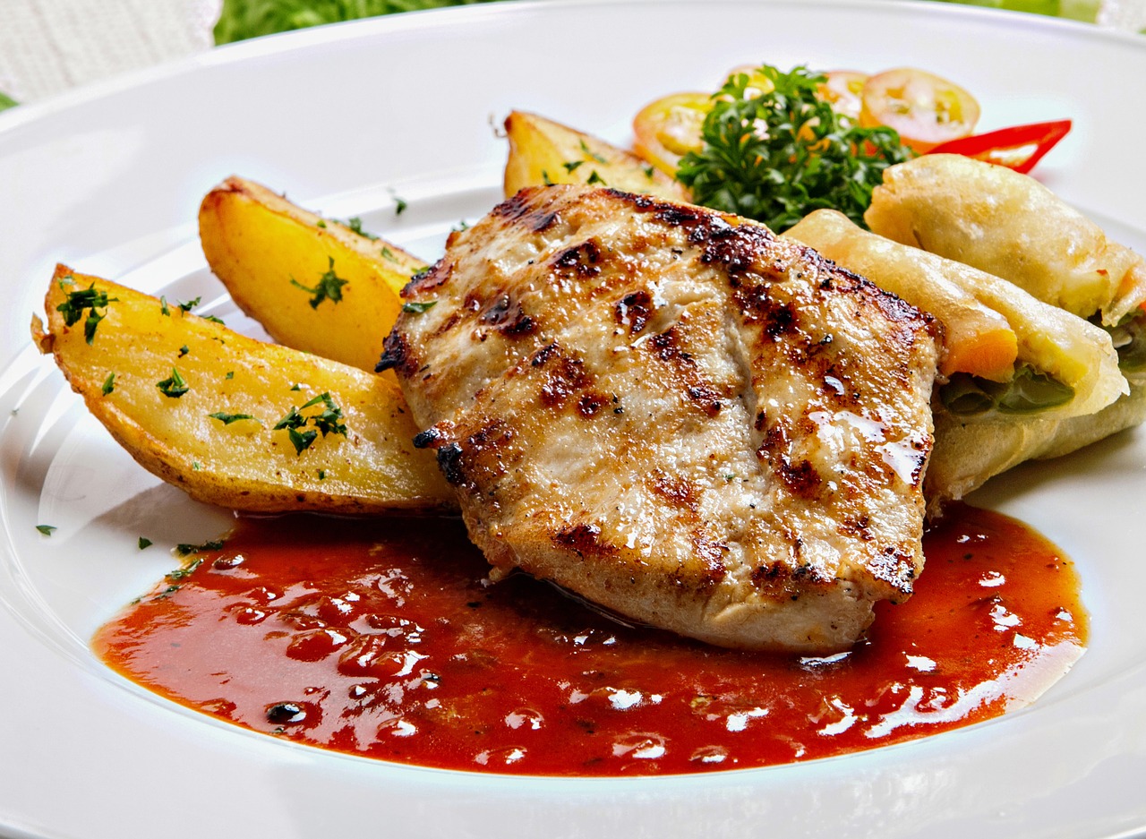 chicken steak menu free photo