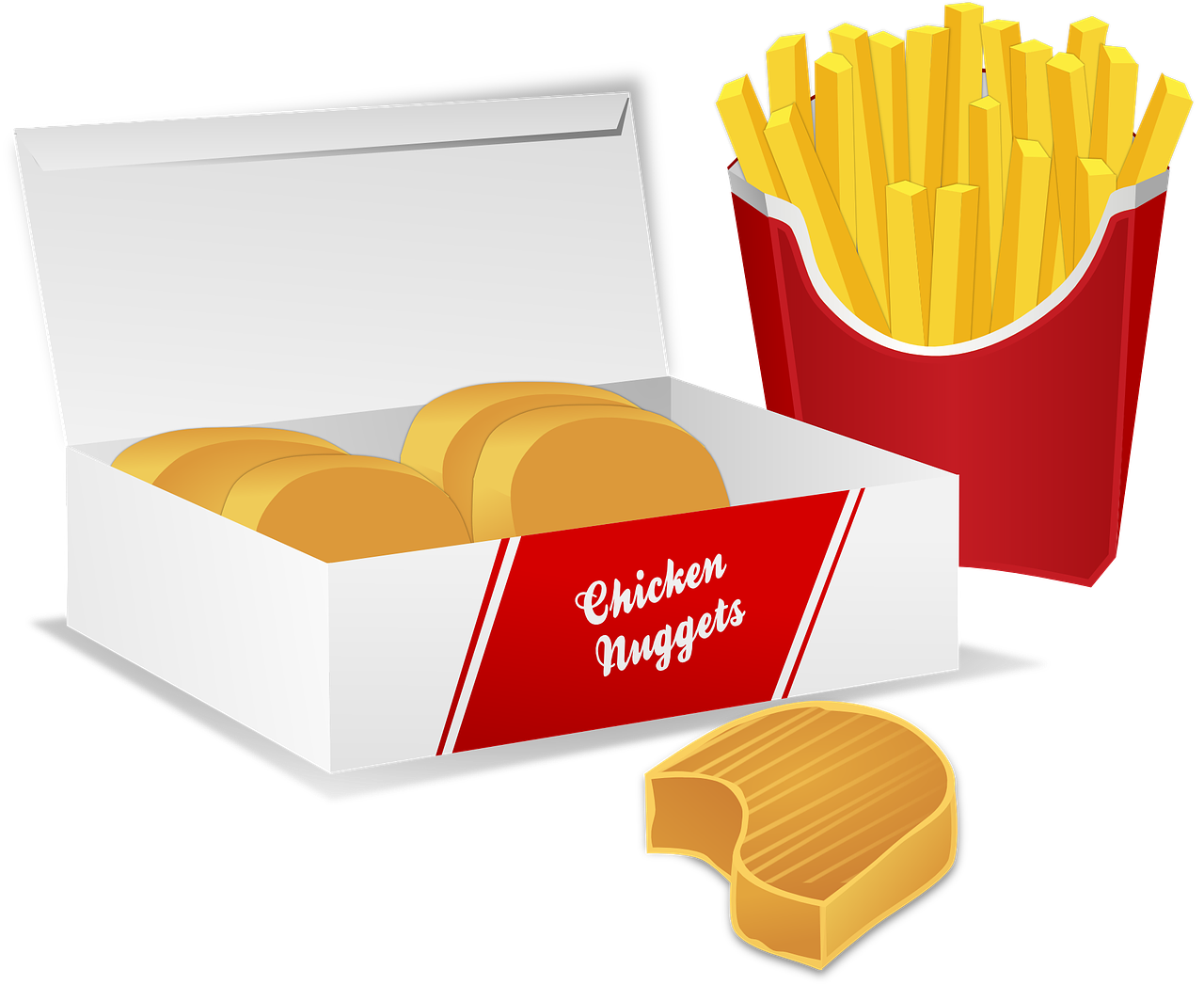 chicken nuggets potato chips french fries free photo