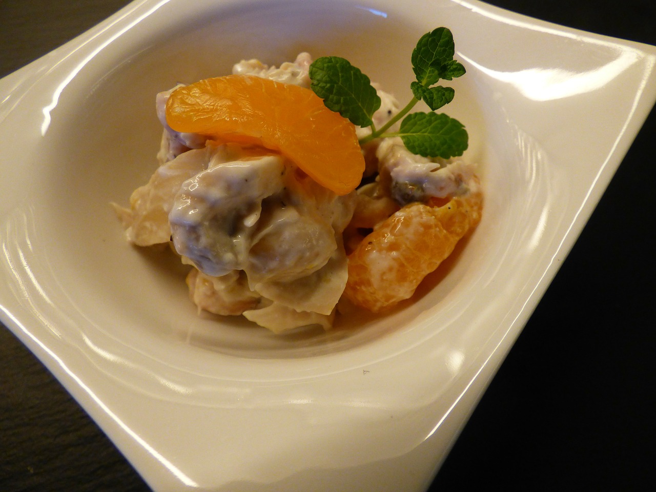 chicken salad mandarin mushrooms free photo