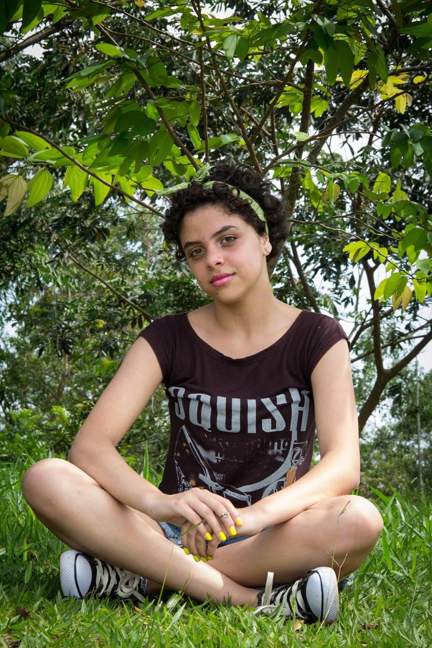 teenager nature sitting free photo