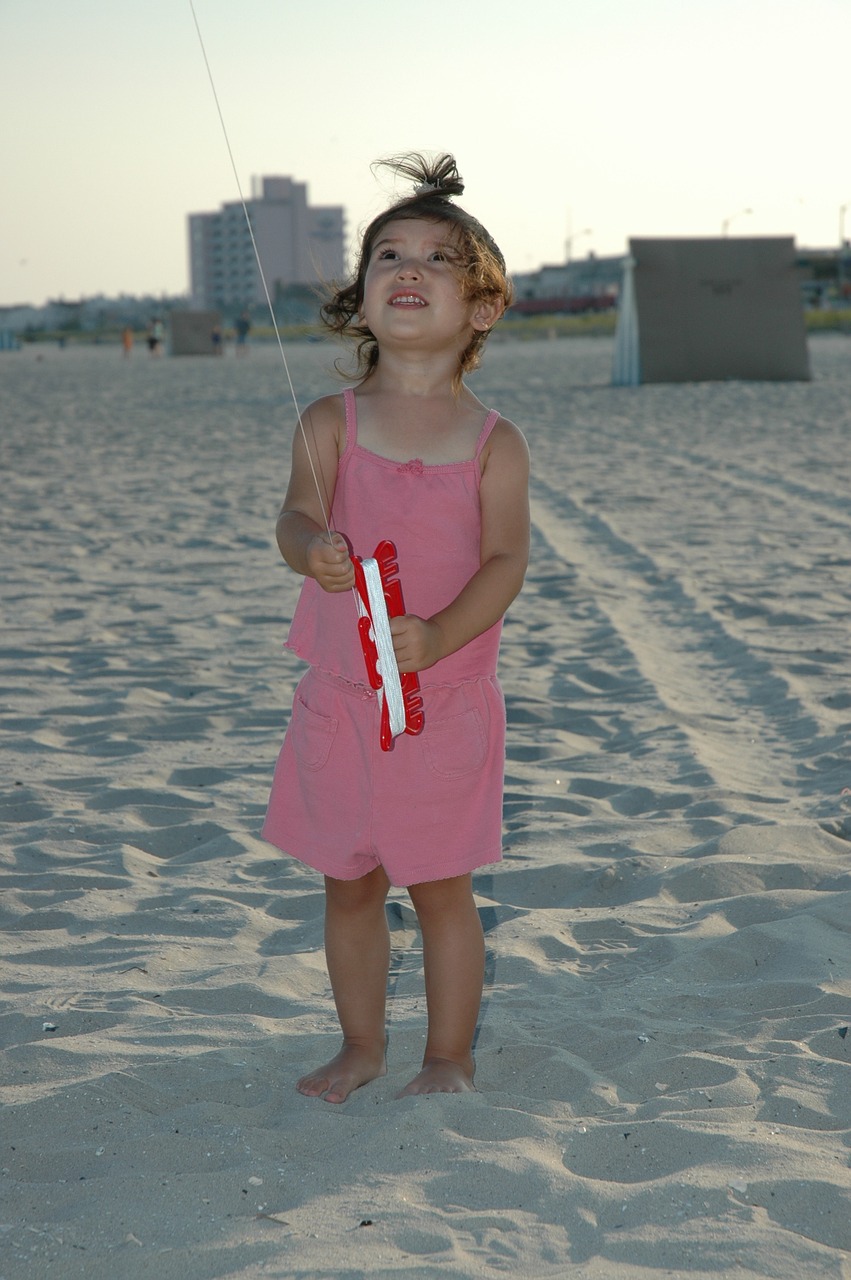 child beach kite free photo