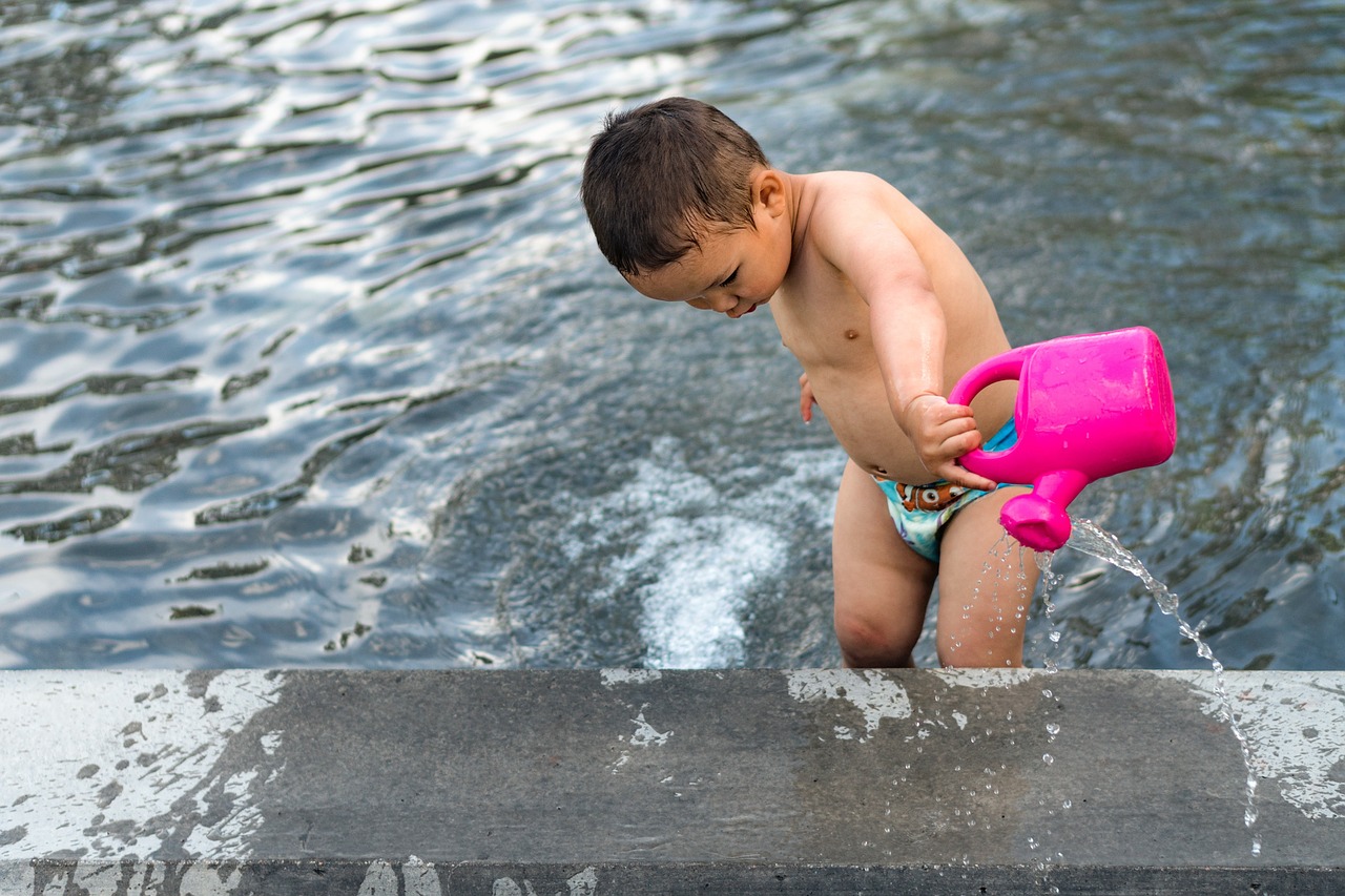 child pool water free photo