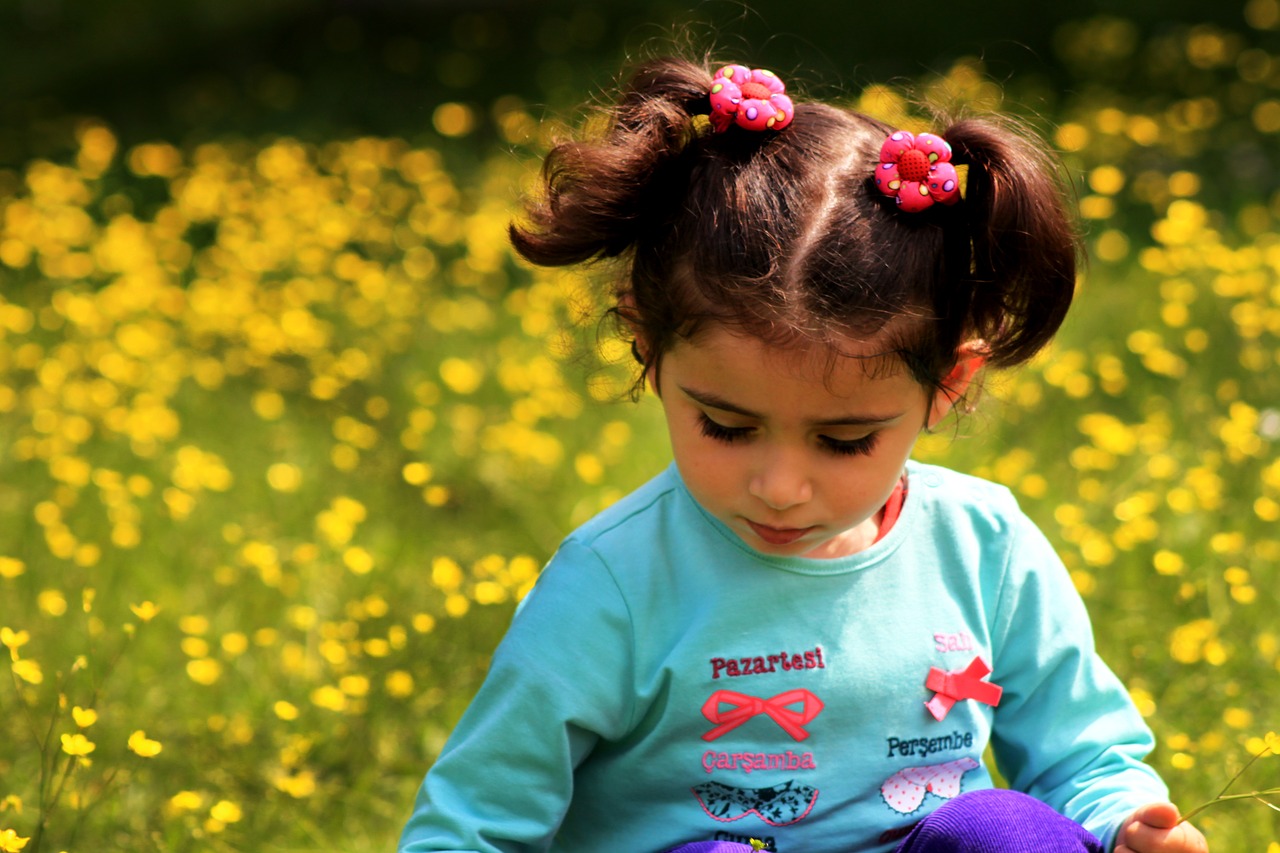 child flowers spring free photo