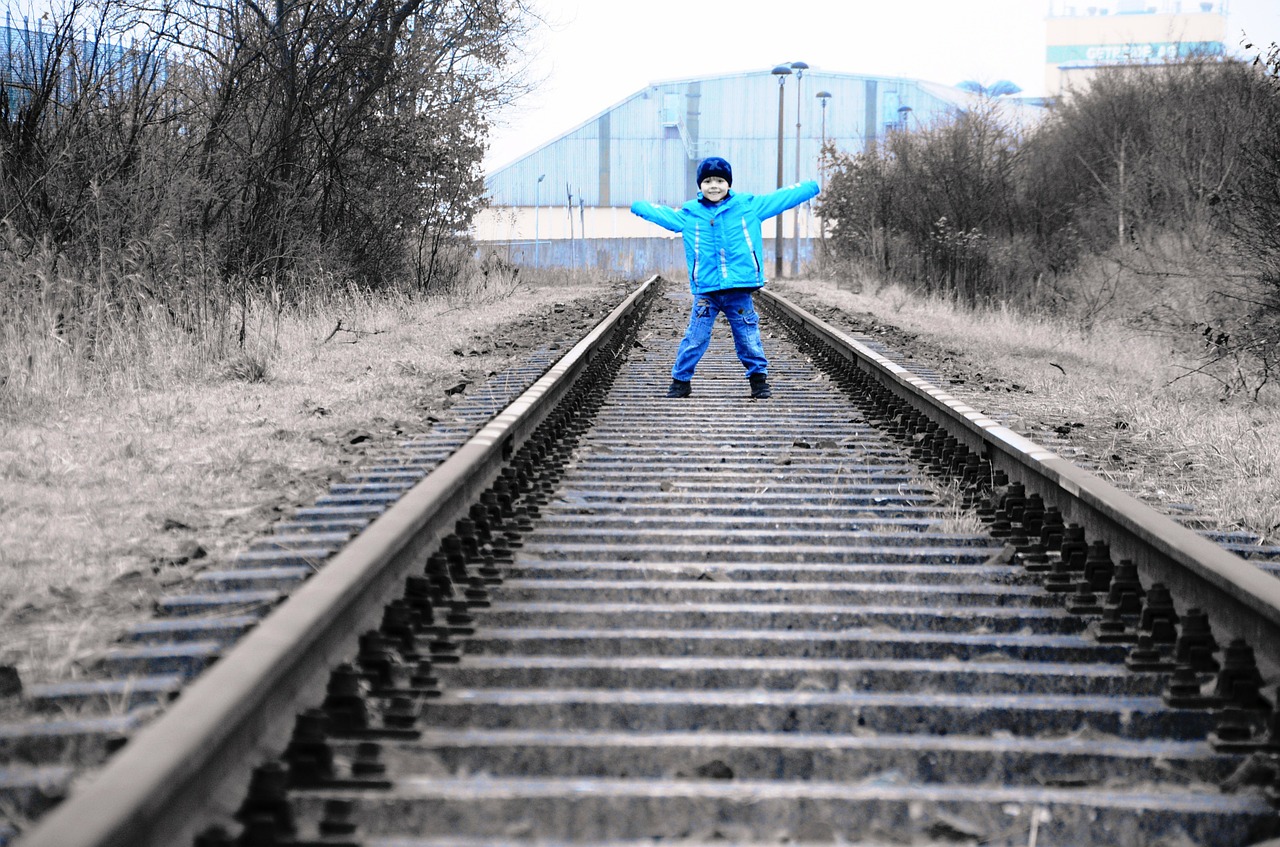 child seemed railway free photo