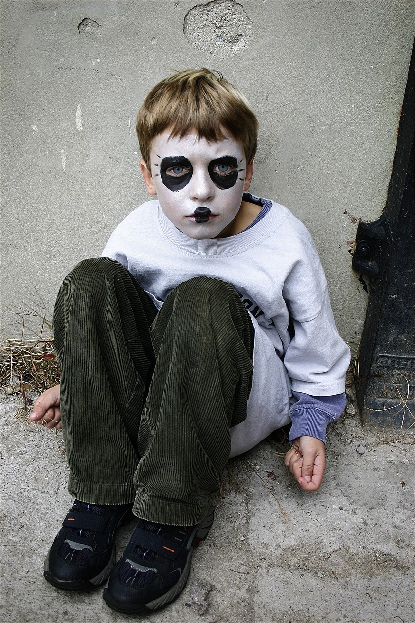 child  mask  painted face free photo