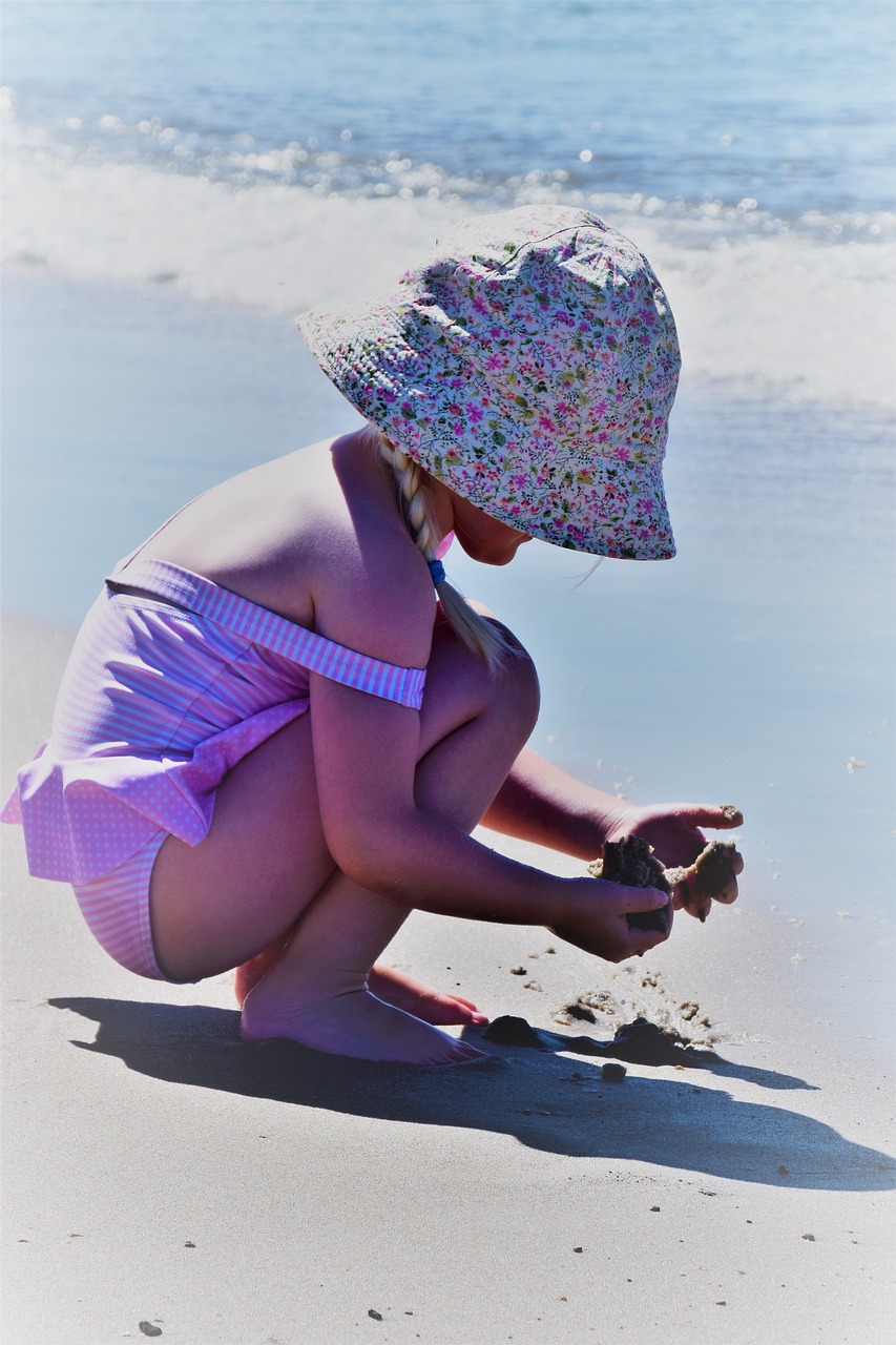 child  beach  play free photo