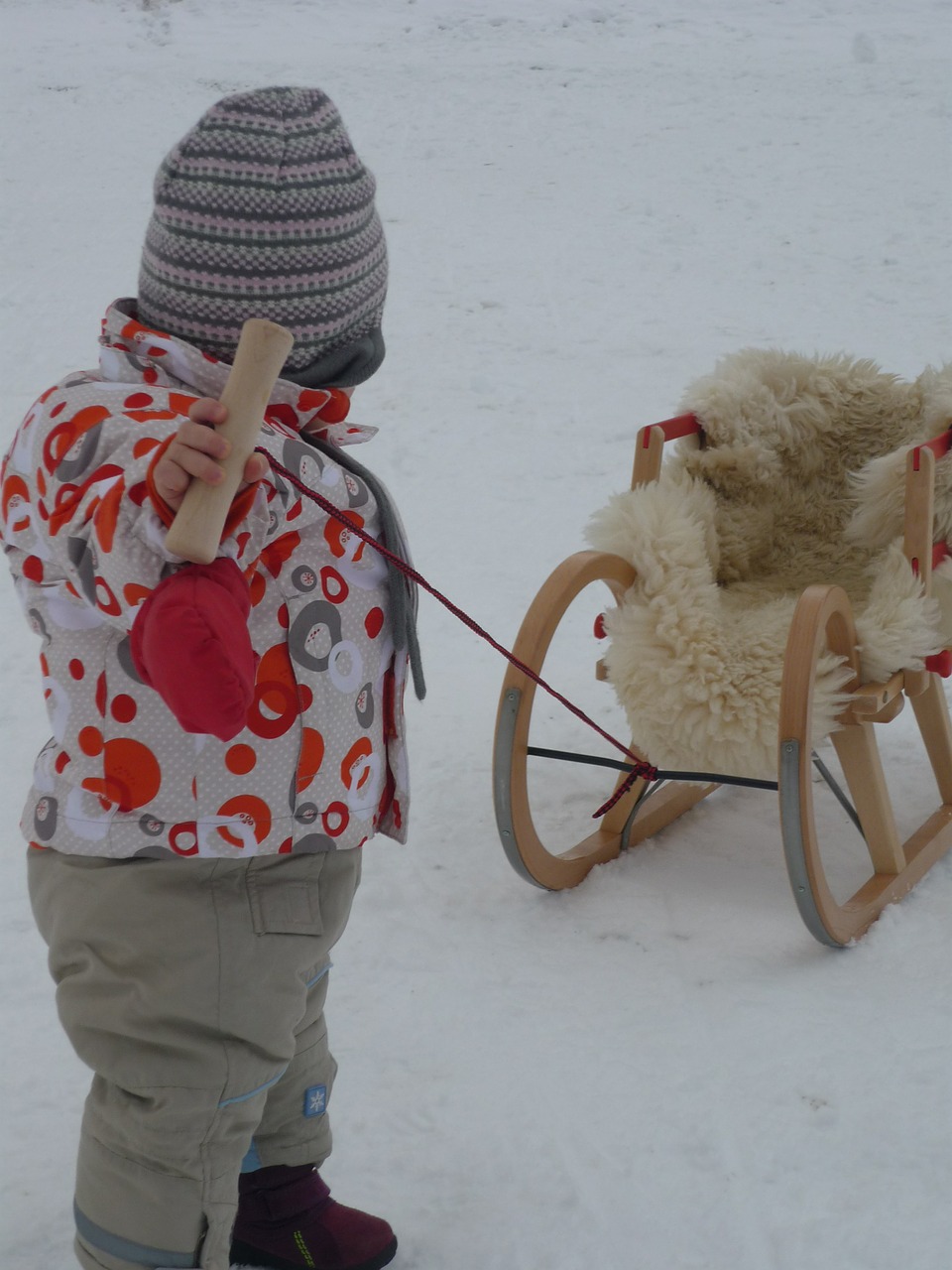 child slide winter free photo