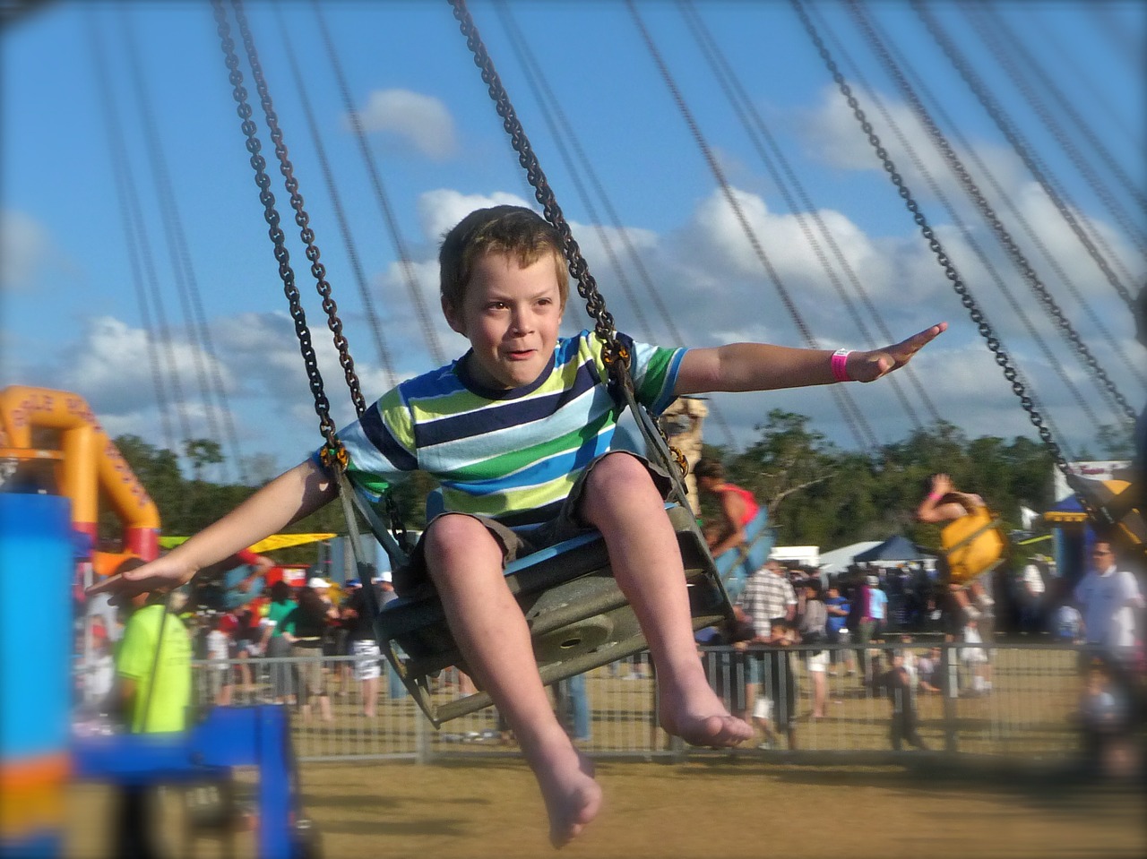 child flying joy free photo