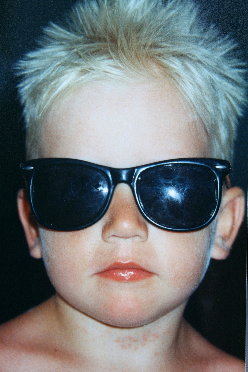 child sunglasses blond free photo