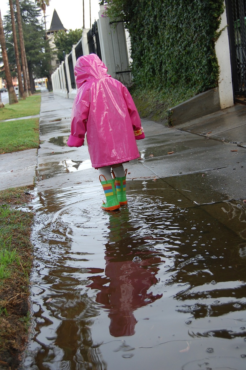 child girl rain free photo