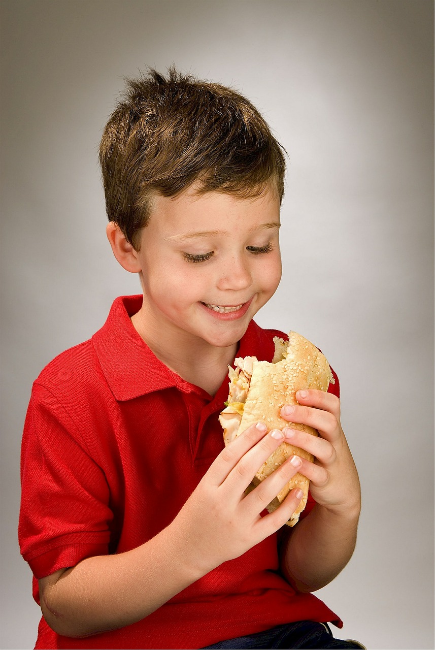 child eating sandwich free photo