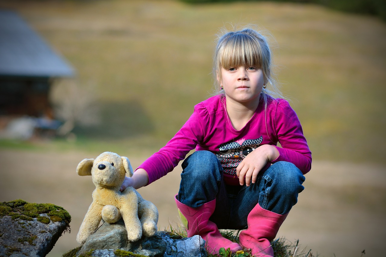 child girl stuffed animal free photo