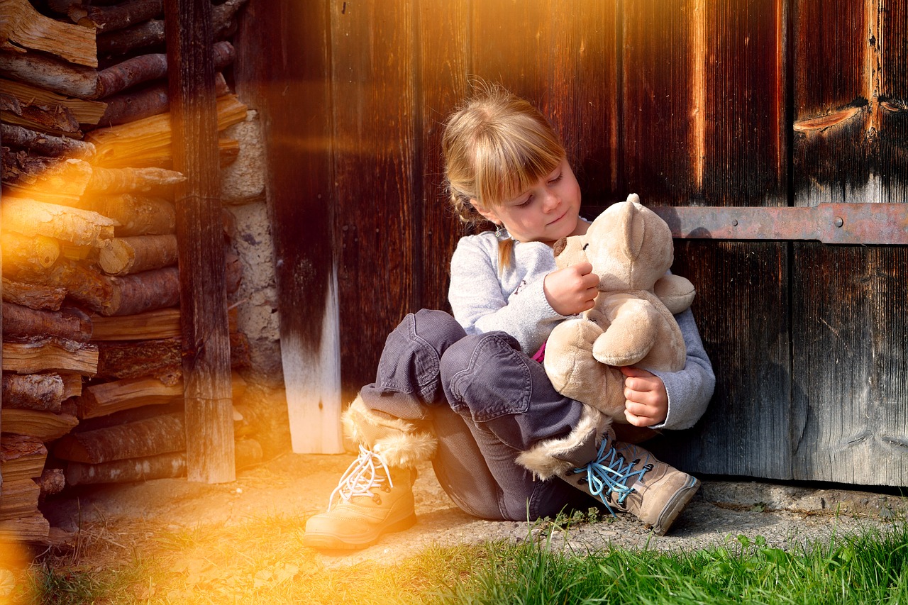 child girl teddy bear free photo