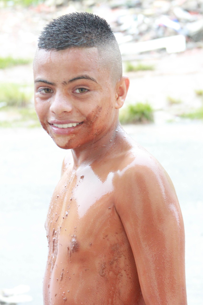 child dirty clay free photo