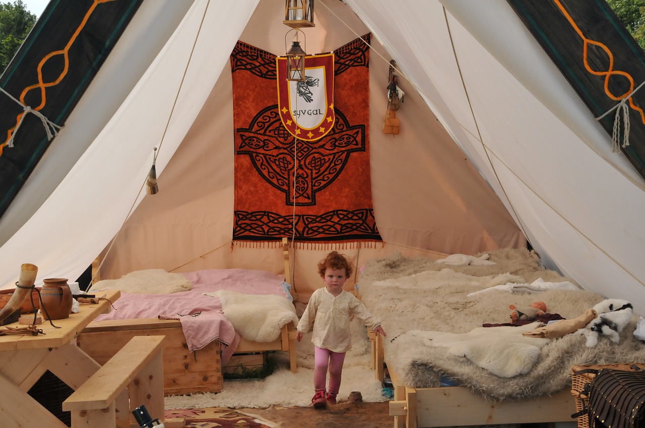 child medieval market tent free photo