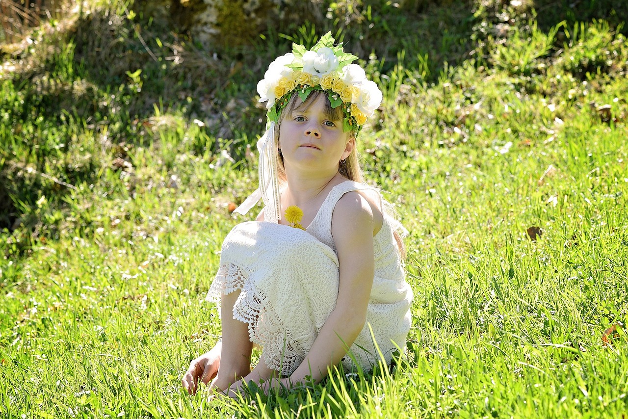 child girl meadow free photo