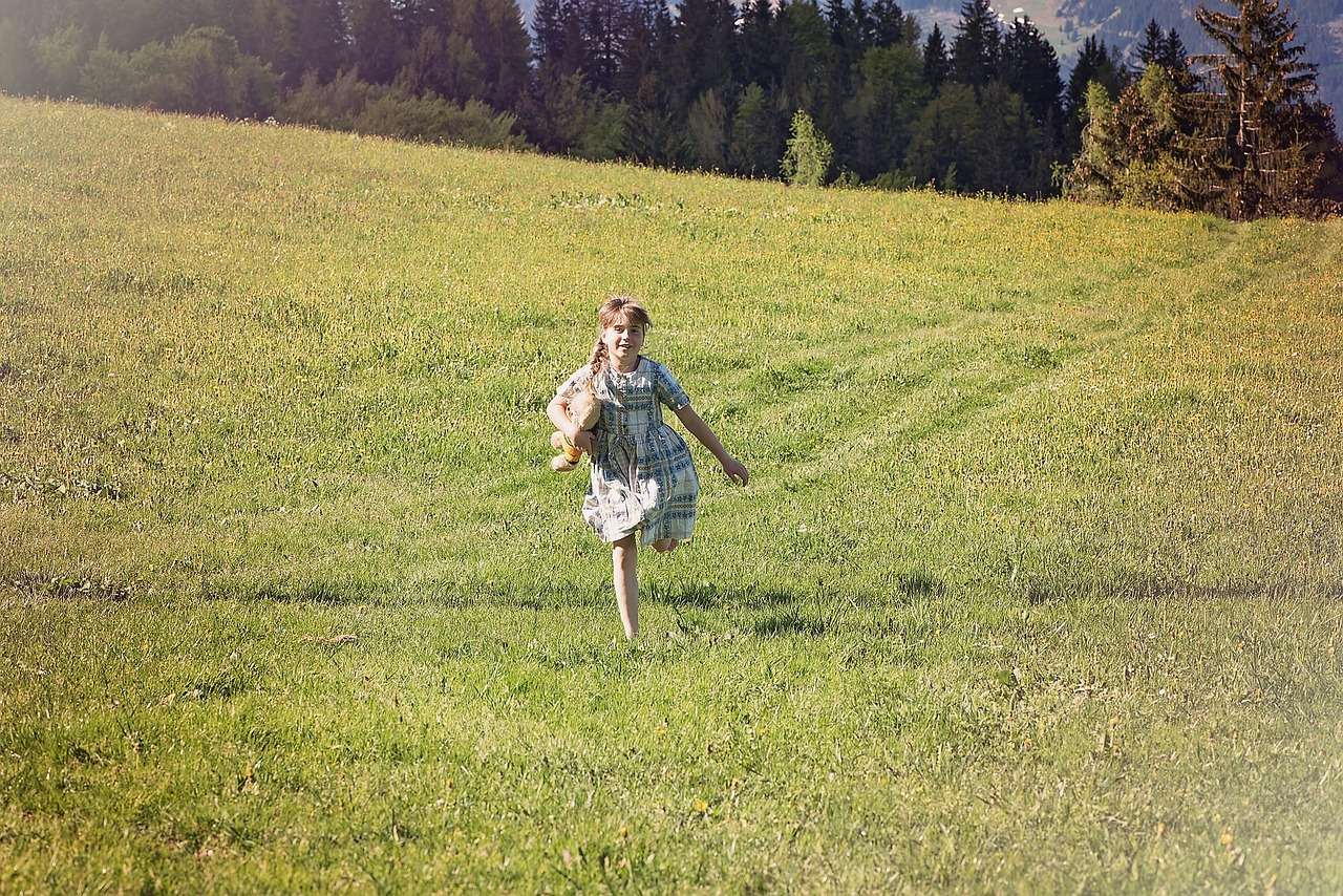 child girl meadow free photo