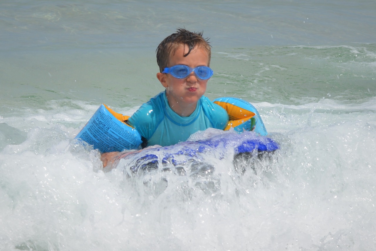 child waves surf free photo