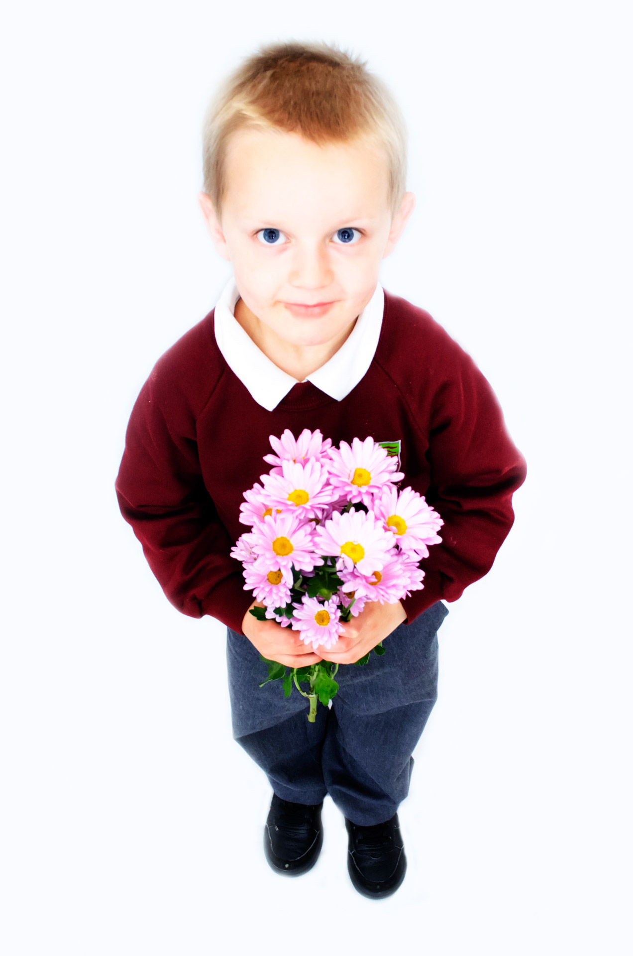 child son bouquet free photo