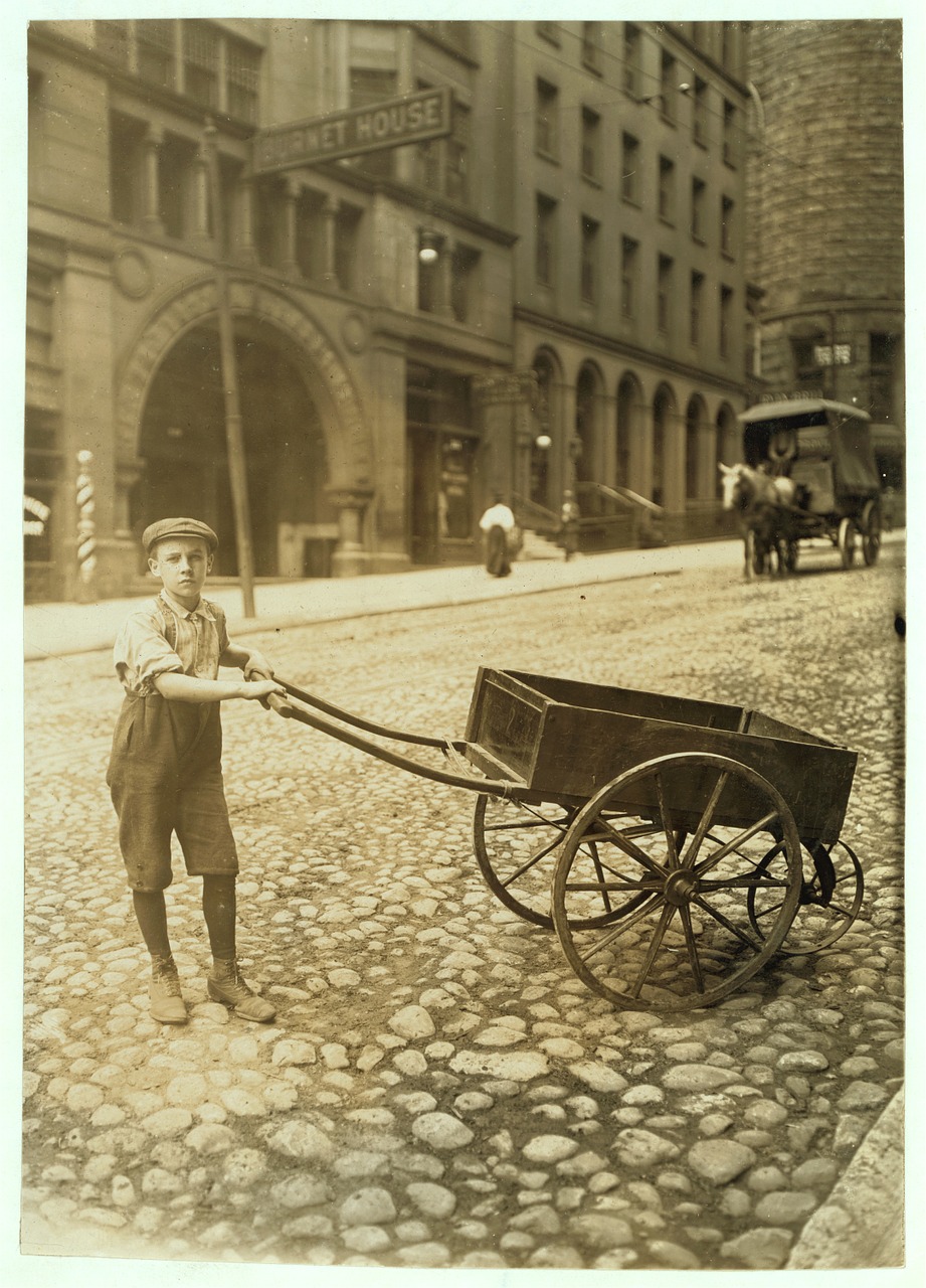 child labor boy carriage free photo