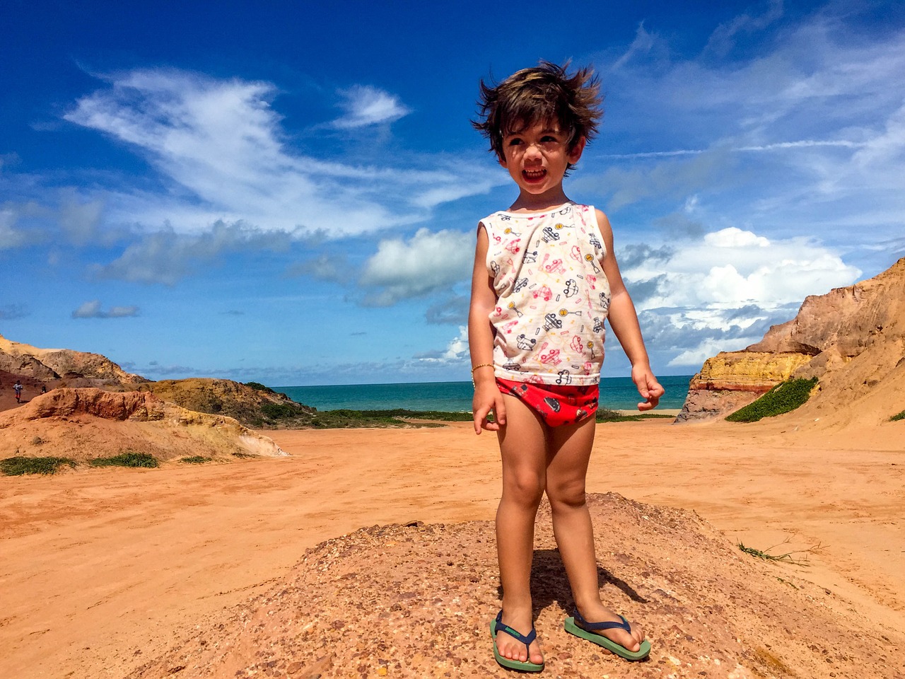 child on the beach beach landscape free photo