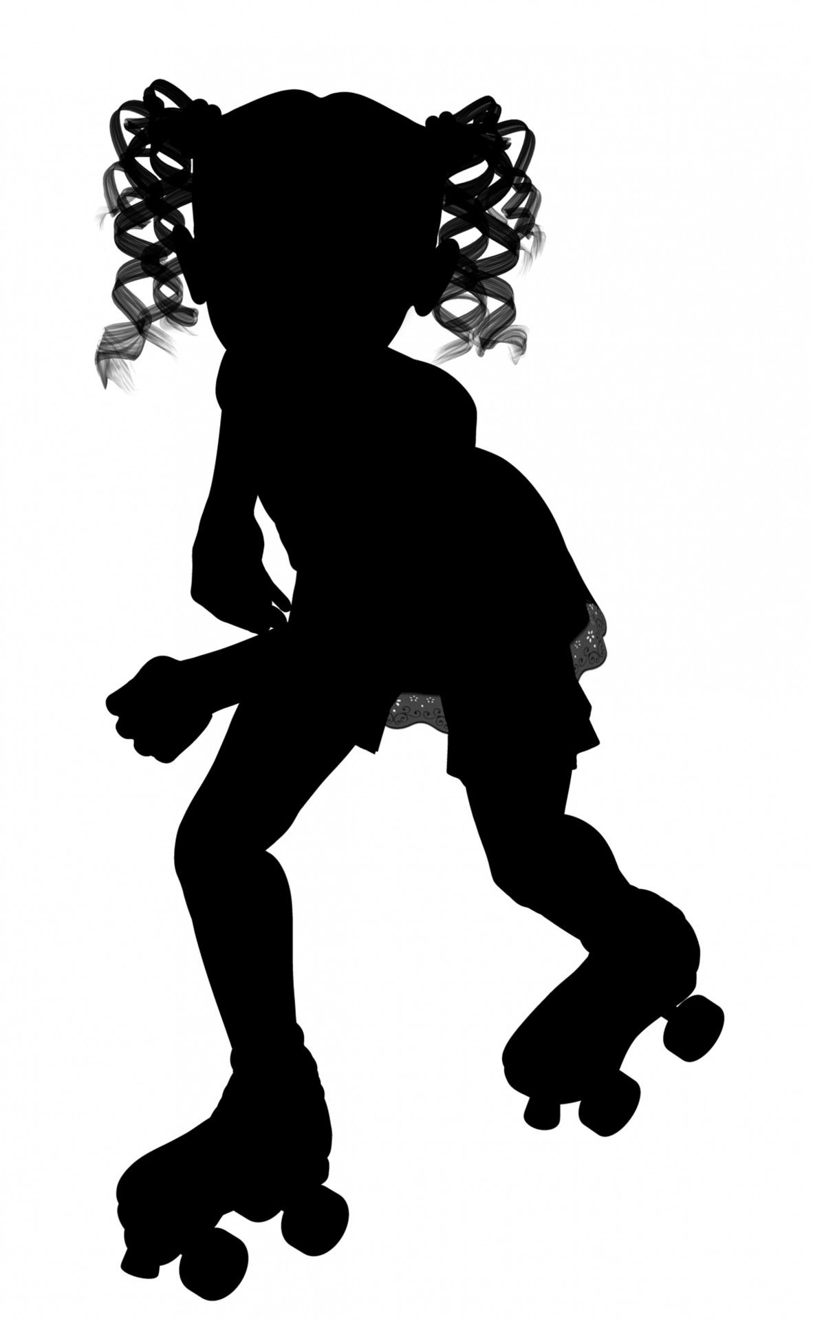 child silhouette rollerskating skating roller blades free photo