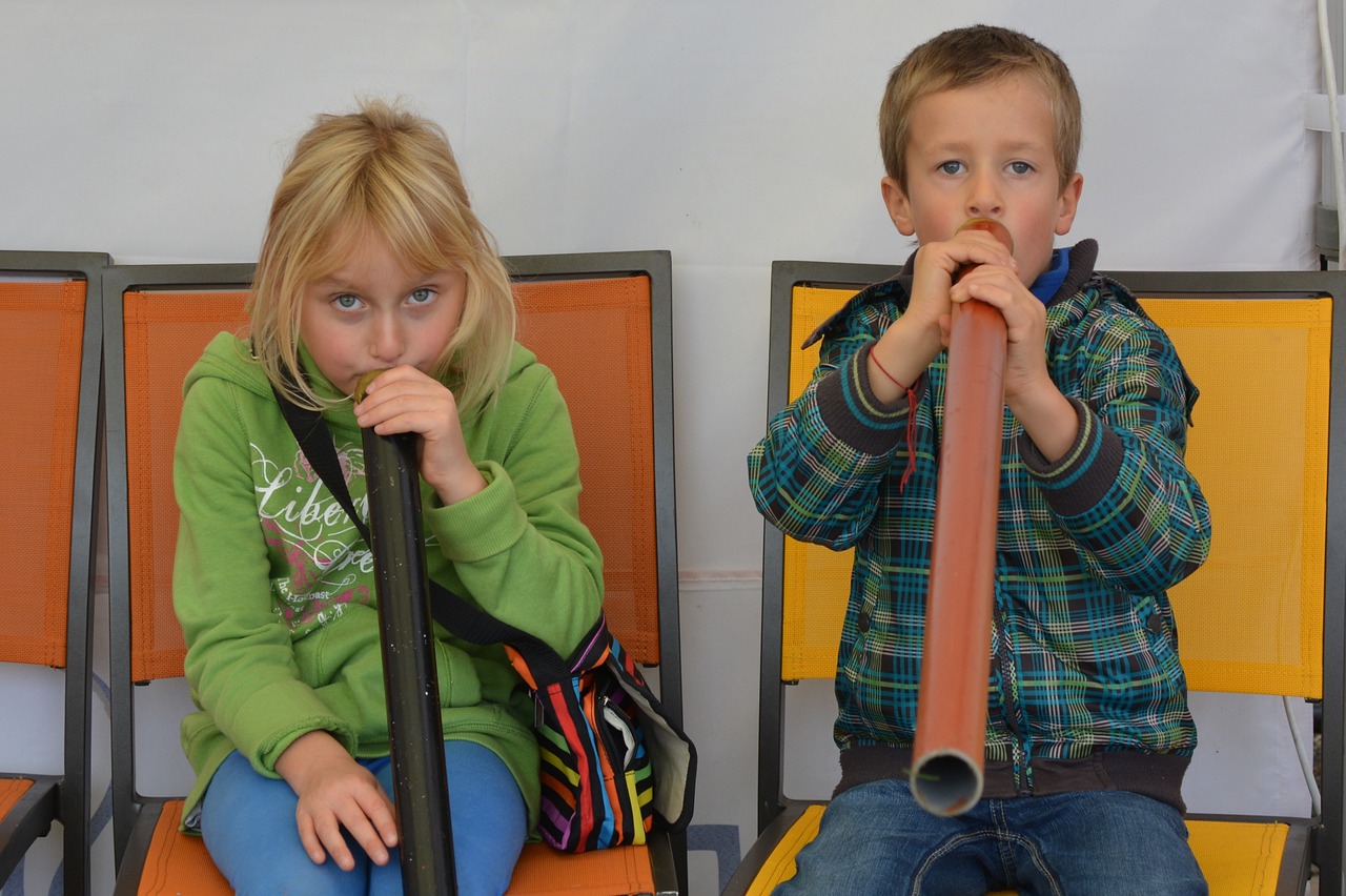 children people didgeridoo free photo